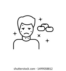 Bean, man, allergy icon. Element of allergy icon
