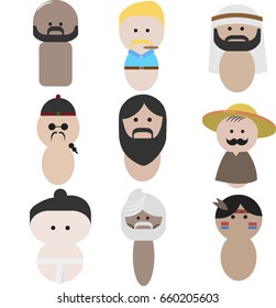 bean man Nationality cartoon using for education of info-graphic 
