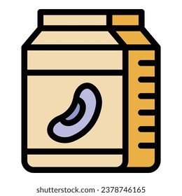 Bean milk icon outline vector. Soy food. Vegetable oil color flat