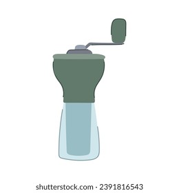 caricatura manual del molino de café. café marrón, cocina cafeína, aroma molino de frijol oscuro molino de café molienda manual de señal. ilustración vectorial de símbolo aislado