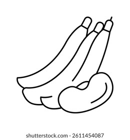 bean nut line icon vector. bean nut sign. isolated contour symbol black illustration