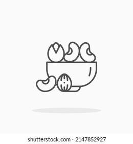 bean nuts line icon. Editable stroke and pixel perfect. Can be used for digital product, presentation, print design and more.