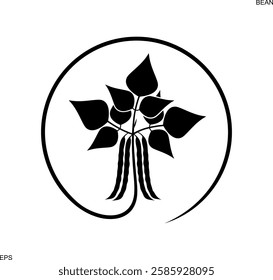 Bean plant logo. Isolated bean on white background