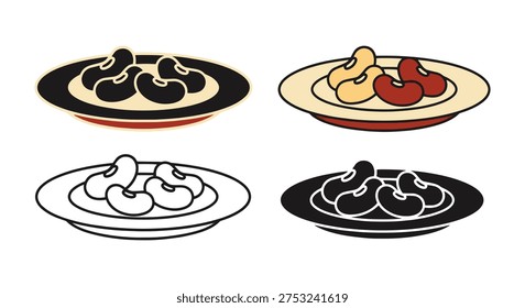 Bean Plate Line art vector abstract modern gradient color design