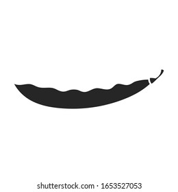 Bean of pod vector icon.Black vector icon isolated on white background bean of pod.