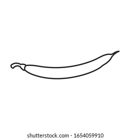 Bean of pod vector icon.Outline vector icon isolated on white background bean of pod.
