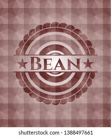 Bean red seamless badge with geometric background.