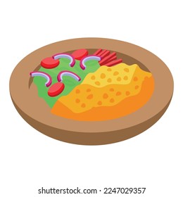 Bean salad food icon isometric vector. Egg food. Soup cooking