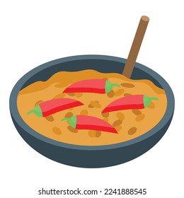 Bean sauce icon isometric vector. Food cuisine. Cheese menu