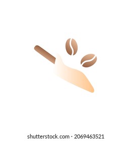 Bean scoop icon in gradient color, isolated on white 