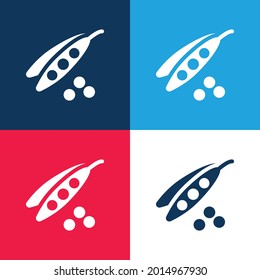 Bean Seeds blue and red four color minimal icon set