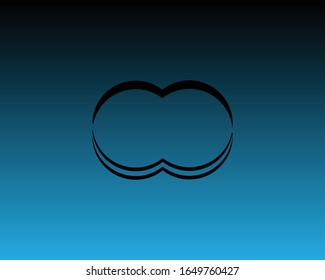 bean seeds design simple. outer line of eyes closed. blue graded background black. suitable for fruit company icons, restaurants, cafes and others