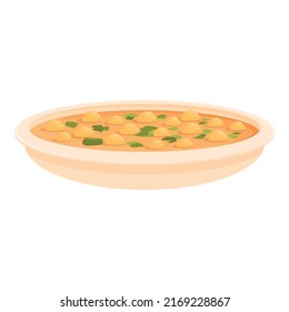 Bean soup icon cartoon vector. Cuisine food. Spain tapas