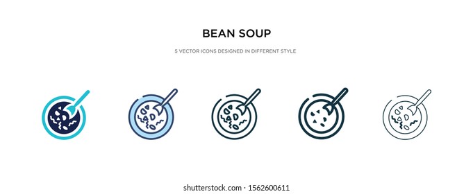 bean soup icon in different style vector illustration. two colored and black bean soup vector icons designed in filled, outline, line and stroke style can be used for web, mobile, ui