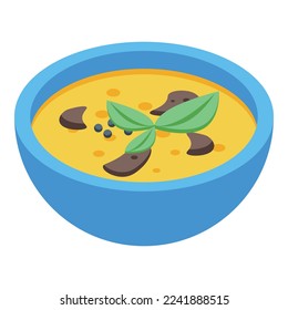 Bean soup icon isometric vector. Cheese food. Dinner sauce