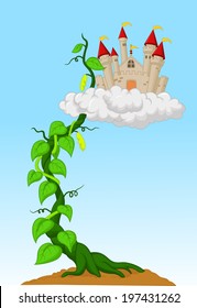 Bean sprout with castle in the clouds 