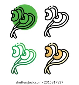 Diseño de iconos de brote de Bean en cuatro colores de variación