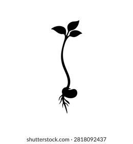 Bean sprout silhouette icon vector flat design.