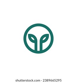 Bean sprouts logo in the center of a circle with a blank background