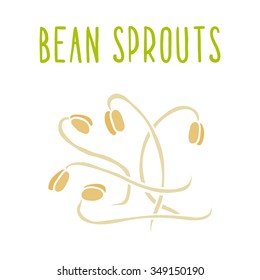 Bean sprouts superfood. Vector hand drawn ilustration