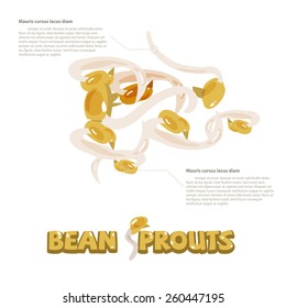 bean sprouts with typographic design - vector illustration