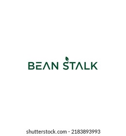 Bean Stalk Writing Logo With Leaf