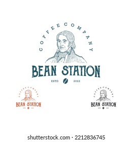 Bean station coffee company logo design