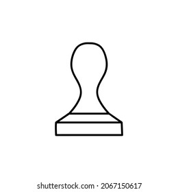 Bean tamper icon  in flat black line style, isolated on white 
