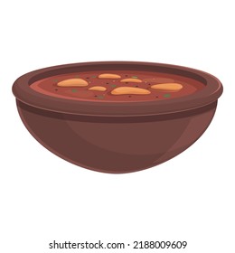 Bean Tomato Soup Icon Cartoon Vector. Food Portugal. Cuisinea Meal