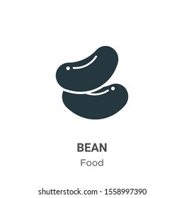 Bean vector icon on white background. Flat vector bean icon symbol sign from modern food collection for mobile concept and web apps design.