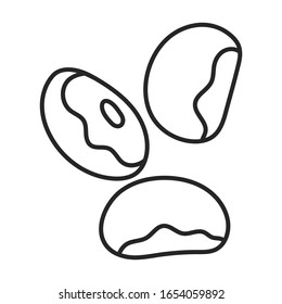 Bean vector icon.Outline vector icon isolated on white background bean.