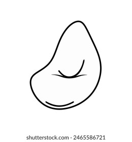 Beanbag chair line icon isolated on white background.