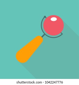 Beanbag flat icon with long shadow isolated on blue background. Baby icons in flat style, vector illustration.