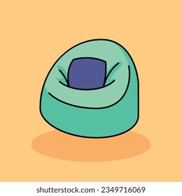 Beanbag Kostenlose Vektorgrafik Symbol-Illustration. Konzept des Koworking Space Icon einzeln . flacher Cartoon-Stil