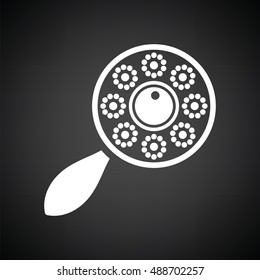Beanbag icom. Black background with white. Vector illustration.