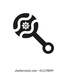 Beanbag icon. design. Rattle and maraca, clack symbol. web. graphic. AI. app. logo. object. flat. image. sign. eps. art. picture - stock vector
