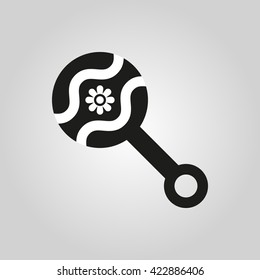 Beanbag icon. design. Rattle and maraca, clack symbol. web. graphic. AI. app. logo. object. flat. image. sign. eps. art. picture - stock vector