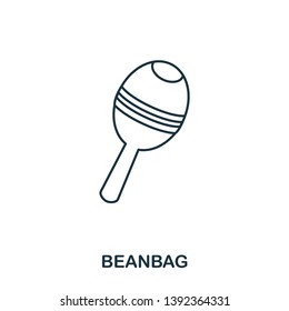 Beanbag icon outline style. Creative thin design from baby things icon collection. Pixel perfect simple beanbag icon. Web design, apps, software, print usage.