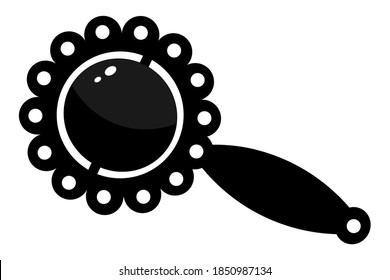 Beanbag. Silhouette. An educational toy for a baby. Vector illustration. Isolated white background. The number one toy for newborns. Flower-shaped plastic product. Flat pictogram. Idea for web design.
