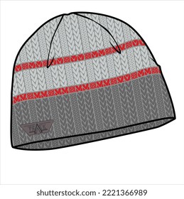 BEANIE CAP FOR UNISEX WEAR VECTOR ILLUSTRATION