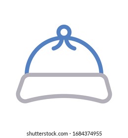 beanie cap vector color line icon 