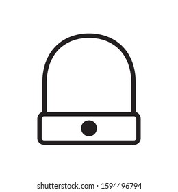 Beanie cap, winter hat icon in trendy outline style design. Vector graphic illustration.  EPS 10.