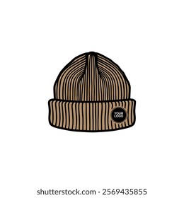 beanie cold weather headgear mockup vector