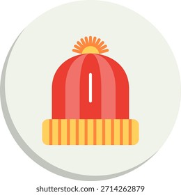 Ícone de Estilo de Círculo Plano de Beanie