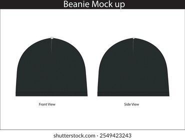 Beanie esboço plano mock acima desenho desenho ilustração 