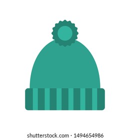 beanie glyph flat vector icon