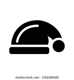 beanie glyph flat vector icon