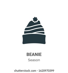 Beanie glyph icon vector on white background. Flat vector beanie icon symbol sign from modern season collection for mobile concept and web apps design.