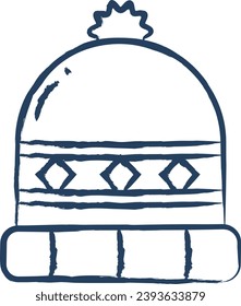 Beanie hand drawn vector illustration