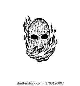 diseño de tatuajes mafiosos de beanie hat